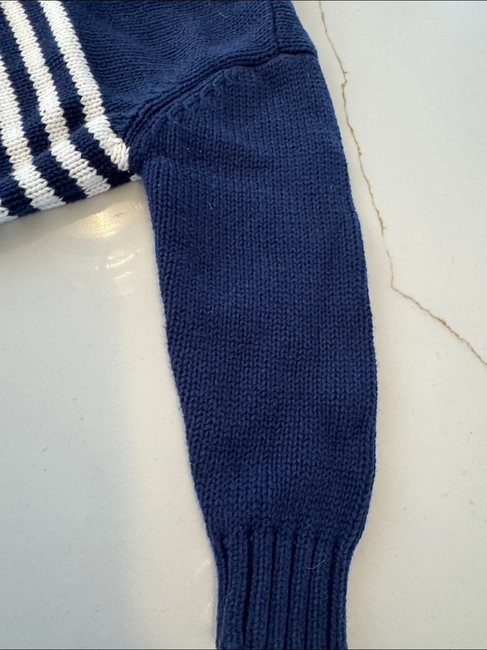 Carter's Navy, White & Gray Striped Knit Cardigan